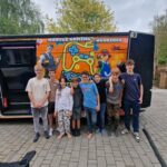 Outside in garden Gaming Bus Colchester